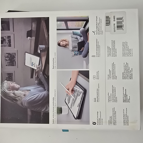 Logitech Slim Folio Pro iPad Pro 12.9 3rd 4th Gen Keyboard Case Backlit Bluetoot